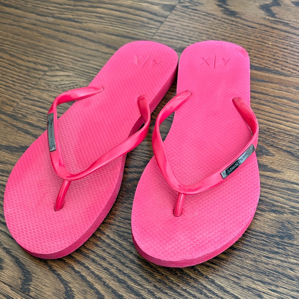 Armani Exchange Bold Pink Flip-Flops